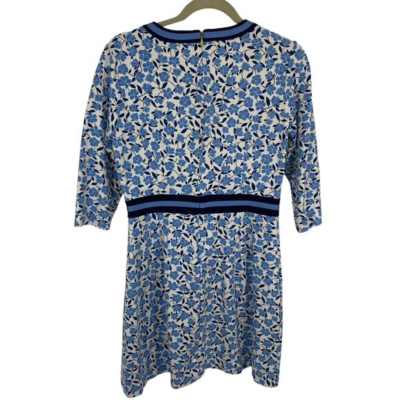 Draper James Persley Ponte Dress Size Medium Nassau Navy Blue Pattern A line - Picture 8 of 12